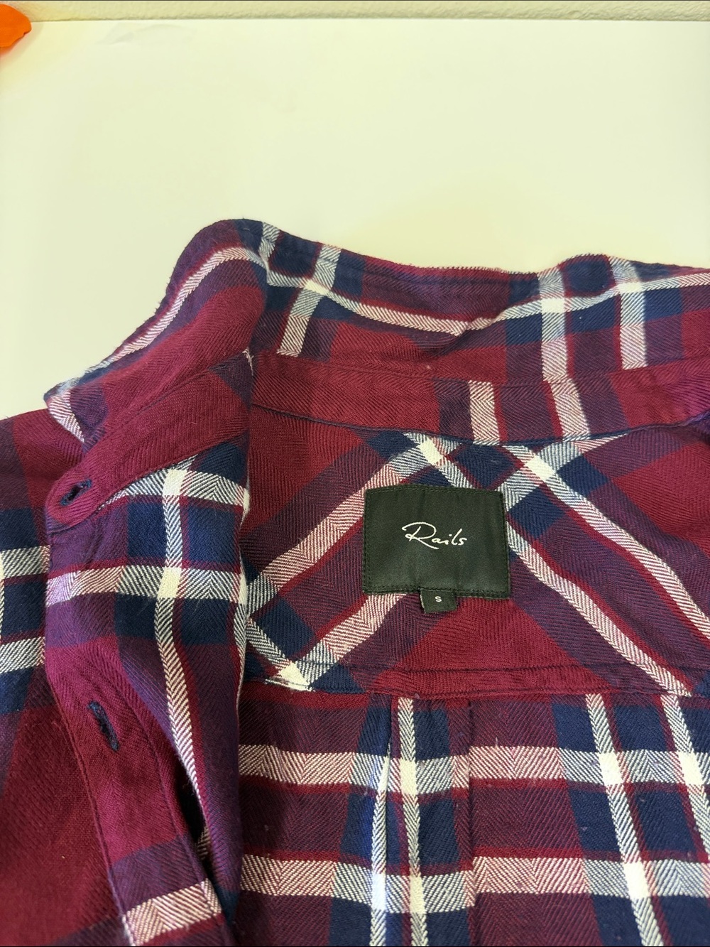 Rails Burgundy, Navy & White Plaid Shirt